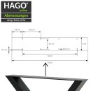 HAGO DIY Bankkufen 43x40cm X Form Bankgestell Wohnzimmertisch Beine Dreieck schwarz