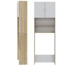 HWR Waschmaschinenschrank Turm Regal Überbau Trockner Schrank Shelf Sonoma Eiche Weiß