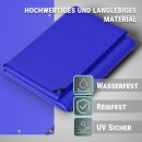 Allzweck-Abdeckplane in Grau, Blau, Weiß, Grün - UV-resistent, wasserfest, PE/PVC, reißfest, für Außen & Innen, mit Alu-Ösen, vielseitige Größen von 1,5x6 bis 8x12m