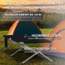 Campingbett klappbar robust leicht transportabel grau 210cm Langlebigkeit Sicherheit Tragetasche inklusive