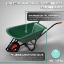 Schubkarre Polypropylen Grün 100 Liter 150 Kilogramm Luftreifen Robust Ergonomisch Bau Hof Garten Karre