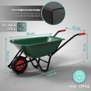 Schubkarre Polypropylen Grün 100 Liter 150 Kilogramm Luftreifen Robust Ergonomisch Bau Hof Garten Karre