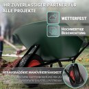 Schubkarre Polypropylen Grün 100 Liter 150 Kilogramm Luftreifen Robust Ergonomisch Bau Hof Garten Karre