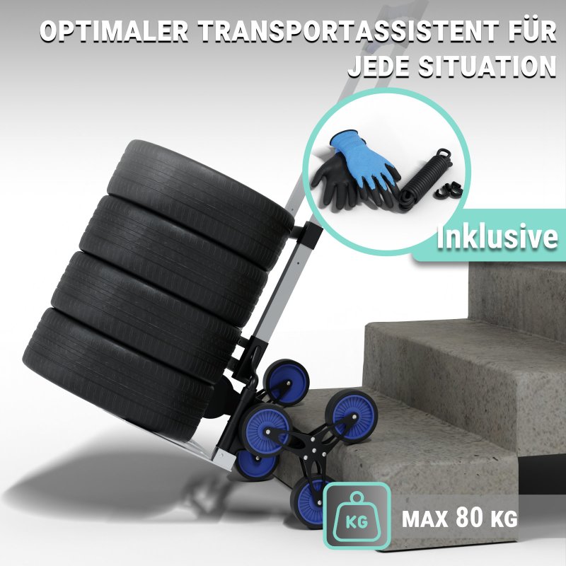 BITUXX 2in1 Multifunktionskarre – Klappbare Sackkarre & Plattformwagen, 80kg Tragkraft, Höhenverstellbar