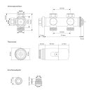 HAGO24 Thermostat Badheizkörper Heizkörperregler Weiß Anschlussgarnitur Multiblock Zweirohrarmatur 50mm Mittelanschluss Temperatursteuerung Frostschutz