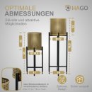 HAGO24 Blumenständer 2er Set Stahl Pflanzenständer Schwarz Gold Wetterfest Indoor Outdoor Deko Balkon Terrasse Blumen Kräuter Pflanzentopfhalter