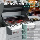 Edelstahl Grillrost Ersatzrost Grillgitter universal abnehmbare Griffe witterungsbeständig robust Gasgrill Kohle