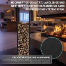 Feuerholzregal 33x33x115cm Kaminholz Holzlager Brennholz Stahl Stapelhilfe Schwarz