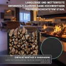 Feuerholzregal 43x33x46cm Kaminholz Holzlager Brennholz Stahl Stapelhilfe Schwarz