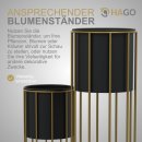 HAGO24 Blumenständer 2er Set Schwarz Gold Stahl Blumen Kräuter Treppe entnehmbar Pflanzenhalter 46,7cm 70,5cm