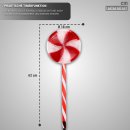 HAGO24 LED Lolly Steckkette 3er Set 60 LEDs 3m Timer 8 Funktionen IP44 Batteriebetrieb Rot Weiß Weihnachtsbeleuchtung Innen Außen Winterdeko 62cm