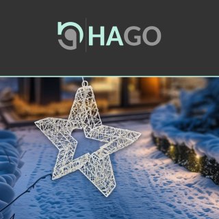 HAGO24 Weihnachtsstern LED Lichterkette Timer 6 Stunden IP44 230V Ste,  54,99