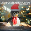 HAGO24 Pinguin LED Lichterkette 68cm Timer 6 Stunden Outdoor Indoor faltbar Drahtgestell IP44 warmweiße Beleuchtung wetterfest Winterdeko Weihnachtsfigur