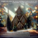 HAGO24 LED Weihnachtshaus Holzhaus Weihnachtsdeko Schneeoptik 20 LEDs Timer Rustikal