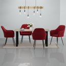 HAGO24 Esszimmerstühle Rot Sessel 2er Set...