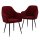 HAGO24 Esszimmerstühle Rot Sessel 2er Set Polsterstuhl Retro-Design Armlehne Komfort Polsterung Microfaser Samt Metallfüße
