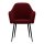 HAGO24 Esszimmerstühle Rot Sessel 2er Set Polsterstuhl Retro-Design Armlehne Komfort Polsterung Microfaser Samt Metallfüße