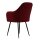 HAGO24 Esszimmerstühle Rot Sessel 2er Set Polsterstuhl Retro-Design Armlehne Komfort Polsterung Microfaser Samt Metallfüße