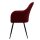 HAGO24 Esszimmerstühle Rot Sessel 2er Set Polsterstuhl Retro-Design Armlehne Komfort Polsterung Microfaser Samt Metallfüße
