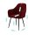 HAGO24 Esszimmerstühle Rot Sessel 2er Set Polsterstuhl Retro-Design Armlehne Komfort Polsterung Microfaser Samt Metallfüße