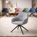 HAGO24 Drehbarer Esszimmerstuhl Textil Webstoff 360°...