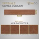 HAGO24 Klebevinylboden 2,23m² Braun Roteiche Bodenbelag Laminat Holzmusterung 2mm Dicke Wasserresistent PVC 16 Planken Feuchtraumgeeignet