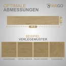 HAGO24 Klebevinylboden 2,23m² Eiche Natur Braun Bodenbelag Laminat Holzmusterung 2mm Dicke Wasserresistent PVC 16 Planken Feuchtraumgeeignet