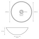 HAGO24 Waschbecken Keramik rund Ø40cm Aufsatzwaschbecken schmaler Rand platzsparend weiß glatte Oberfläche kratzfest Badkeramik Standard-Anschluss