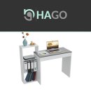 HAGO24 Schreibtisch Regal Kombination 110x72x40cm weiß grau Pressspan 15mm Materialstärke 2in1 System kompakt Viel Stauraum Einbauregal Abstellfläche