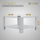 HAGO24 Waschmaschinen-Untergestell Weiß 63x54x32cm Sockel Erhöhung Gummifüße Stauraum Ablage Pulverbeschichtet Rückenschonend Vibrationsschutz