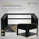 HAGO24 Waschmaschinen-Untergestell Schwarz 63x54x32cm Sockel Erhöhung Gummifüße Stauraum Ablage Pulverbeschichtet Rückenschonend Vibrationsschutz