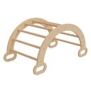 HAGO24 Kinder Kletterbogen Holz Piklerbogen Sprossengerüst Wippe Abenteuertunnel Montessori Natur Holz Kinderzimmer Tragkraft 50kg