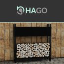 HAGO24 Feuerholzregal Stahl 113x115cm Anthrazit Holzlager Brennholzregal mit Abdeckplane UV-beständig Wasserabweisend Kaminholzregal Innen Außen Wetterfest