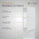 HAGO24 Badezimmer Hängeschrank Hochschrank Regal Stauraum Weiß MDF Push-to-Open 35x110x14,5cm