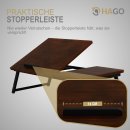 HAGO24 Laptoptisch 54x34cm Vintage Lapdesk Notebooktisch Betttisch Laptop Tablett höhenverstellbar klappbar neigbar Ablage platzsparend