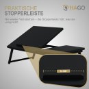 HAGO24 Laptoptisch 54x34cm Schwarz Lapdesk Notebooktisch Betttisch Laptop Tablett höhenverstellbar klappbar neigbar Ablage platzsparend