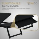 HAGO24 Laptoptisch 54x34cm Schwarz Lapdesk Notebooktisch Betttisch Laptop Tablett höhenverstellbar klappbar neigbar Ablage platzsparend