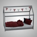 HAGO24 Kinderbett 80x160cm Grau Kinderhaus Bett...