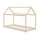 HAGO24 Kinderbett 90x200cm Natur Kinderhaus Bett Kiefernholz Hausoptik Dach Bodentiefer Einstieg Montessori Lattenrost Spielbett