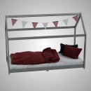 HAGO24 Kinderbett 90x200cm Grau Kinderhaus Bett...