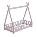 HAGO24 Kinderbett 140x70cm Rosa Tipi Bettgestell Holzhaus...