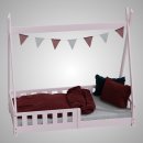 HAGO24 Kinderbett 140x70cm Rosa Tipi Bettgestell Holzhaus...