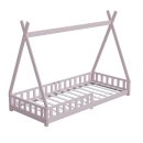 HAGO24 Kinderbett 200x90cm Rosa Tipi Bettgestell Holzhaus...