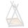 HAGO24 Kinderbett 140x70cm Weiß Tipibett Holz Kiefer Bettgestell Tipi-Zelt Lattenrost Dekorierbar Spielbett Montessori-Stil