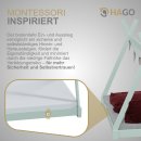 HAGO24 Kinderbett 140x70cm Mint Tipibett Holz Kiefer Bettgestell Tipi-Zelt Lattenrost Dekorierbar Spielbett Montessori-Stil