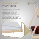 HAGO24 Kinderbett 160x80cm Natur Tipibett Holz Kiefer Bettgestell Tipi-Zelt Lattenrost Dekorierbar Spielbett Montessori-Stil