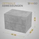 HAGO24 Nachttisch 24x29x30cm Beton 2 Schubladen schwebend Wandregal Hängeschrank Kommode Nachtschrank Nachtkonsole MDF Wandmontage