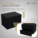 HAGO24 Nachttisch 24x29x30cm Schwarz matt 2 Schubladen schwebend Wandregal Hängeschrank Kommode Nachtschrank Nachtkonsole MDF Wandmontage