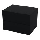 HAGO24 Nachttisch 24x29x30cm Schwarz matt 2 Schubladen schwebend Wandregal Hängeschrank Kommode Nachtschrank Nachtkonsole MDF Wandmontage