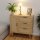 HAGO24 Kommode 74x76x30cm Schubladenschrank Holz Rattanfront Eicheoptik Sonoma Sideboard Schrank Anrichte Softclose Massivholzfüße